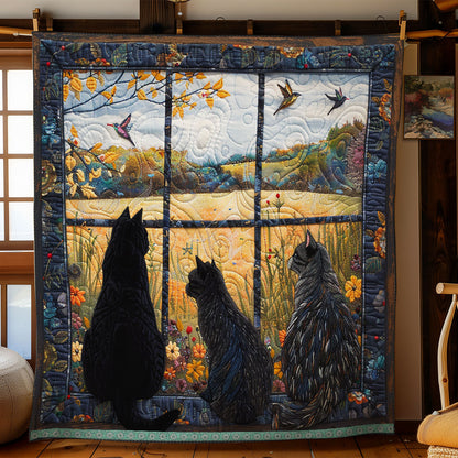 Opening Window And Cats XR1009007CL Quilt