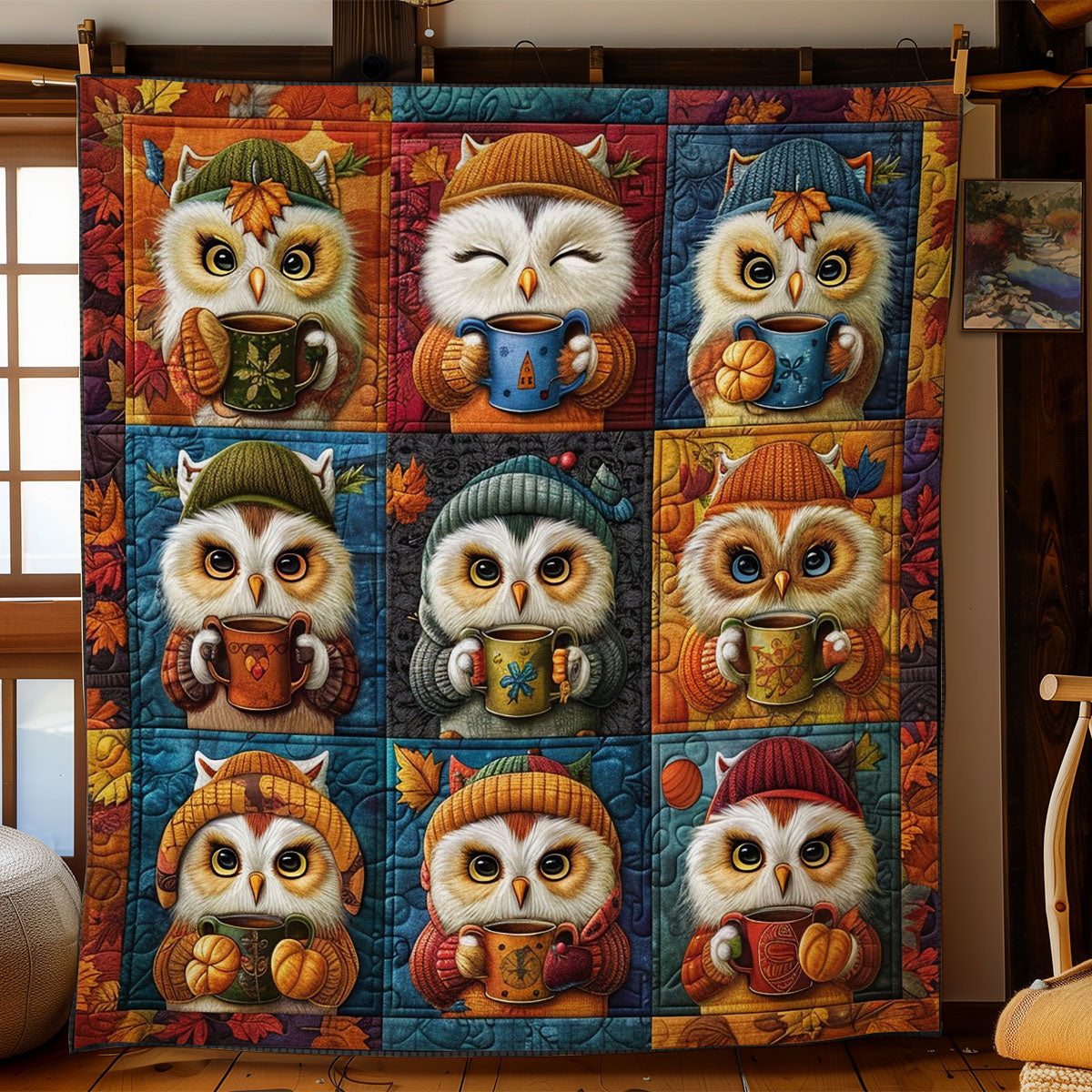 Owls And Autumn WO2808013CL Quilt