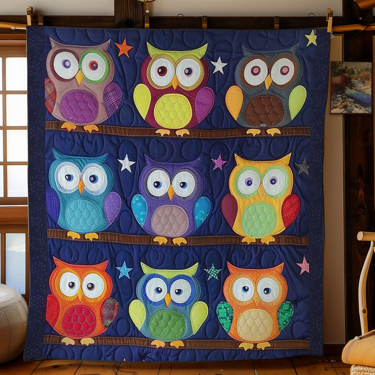 Owls At The Night WO2308030CL Quilt