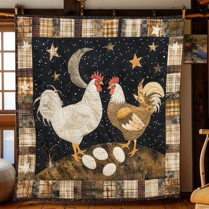 Patchwork Couple Chicken XR1308056CL Quilt