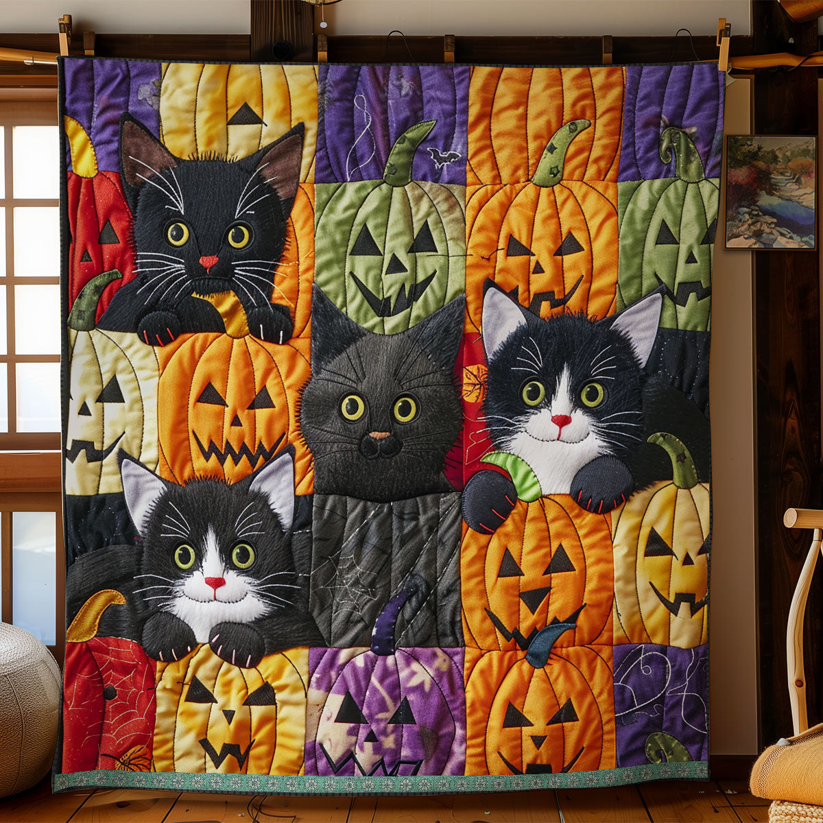 Playful Tuxedo Cats XR0409032CL Quilt