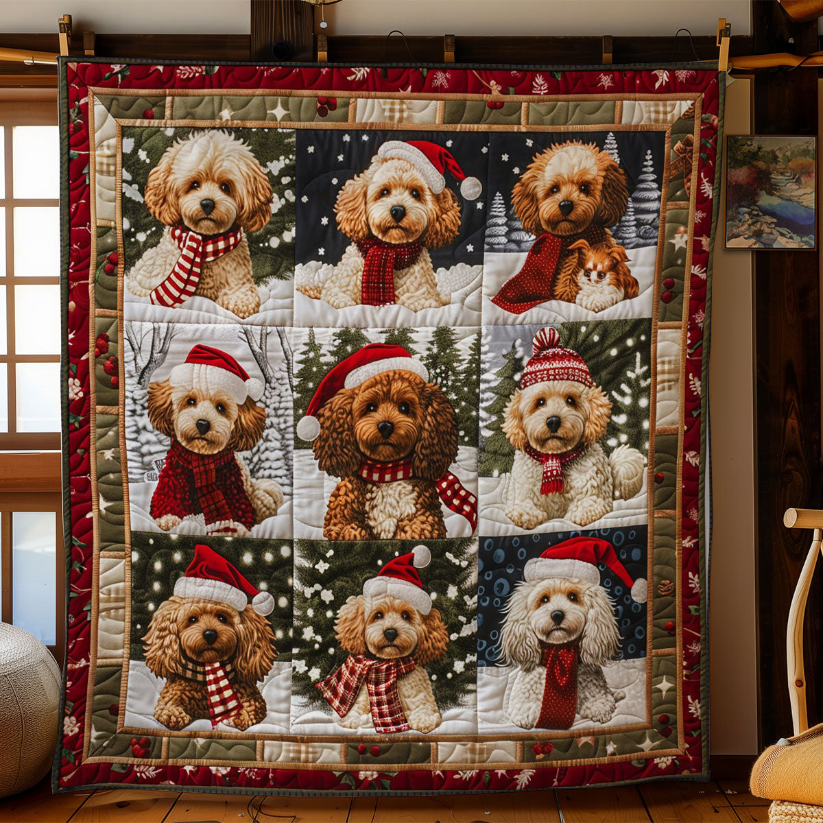 Poodles And Christmas WO2708021CL Quilt