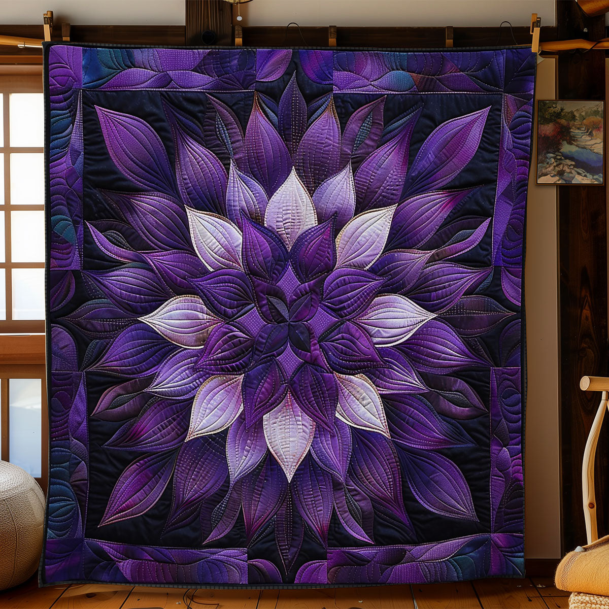 Purple Flower WO2807039CL Quilt