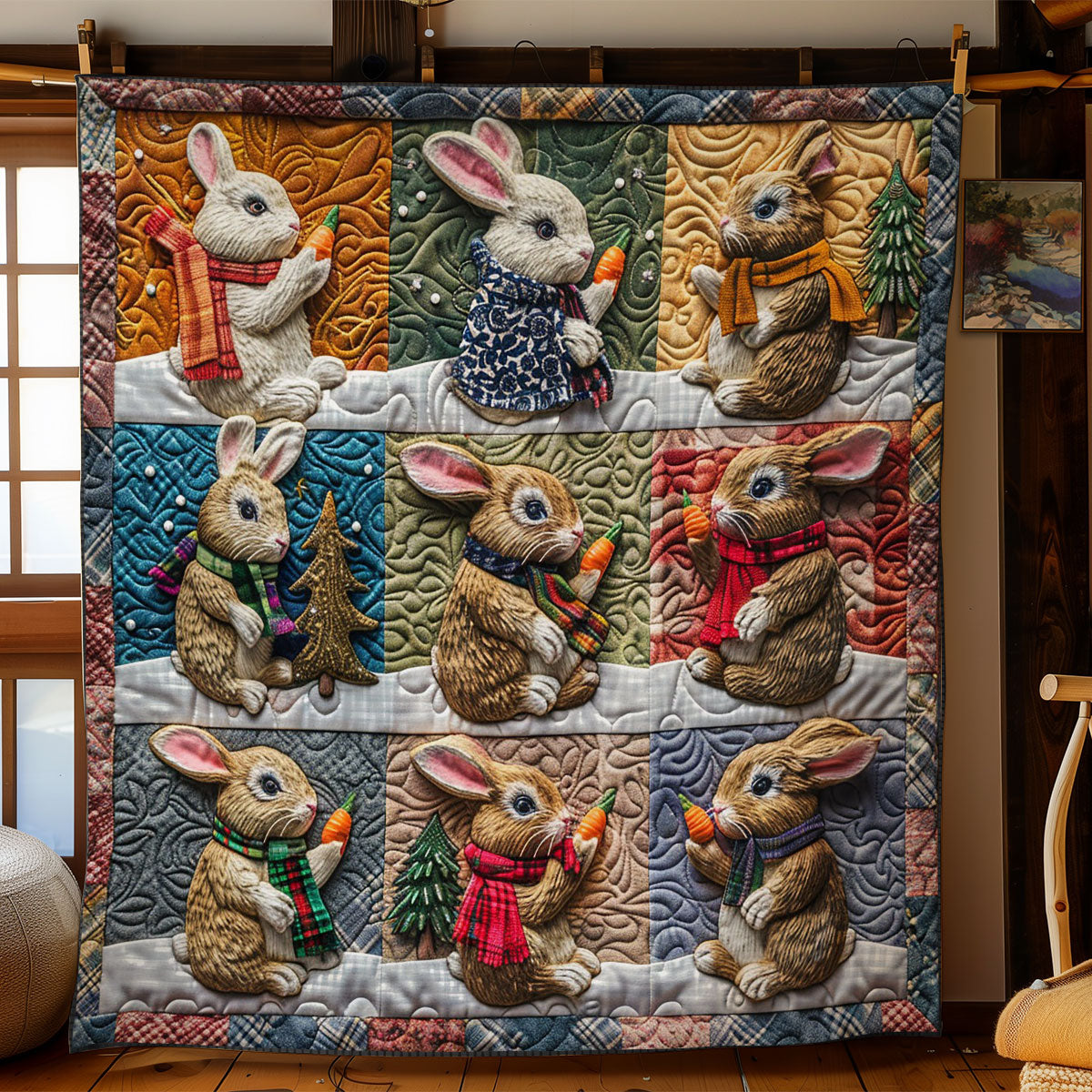 Rabbits And Carrot WO2908080CL Quilt