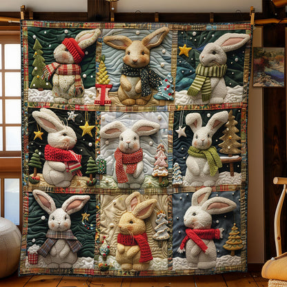 Rabbits And Christmas WO2908071CL Quilt