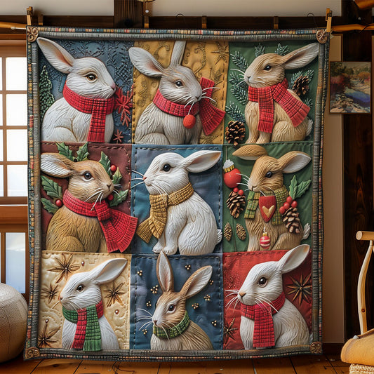 Rabbits And Christmas WO2908074CL Quilt