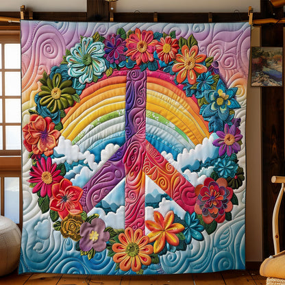 Rainbow And Peace Symbol WO2208038CL Quilt