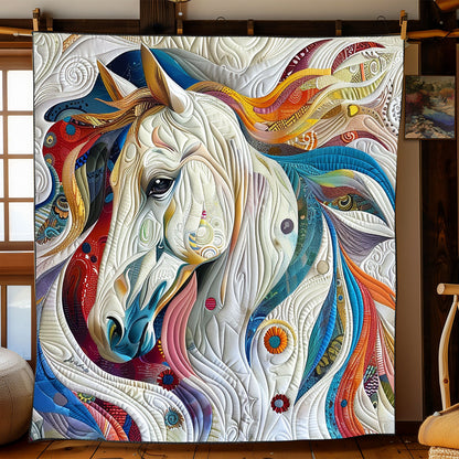 Rainbow Mane White Horse XR2708001CL Quilt