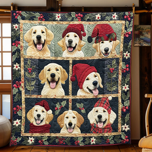 Red Hats Golden Retrievers XR1408001CL Quilt