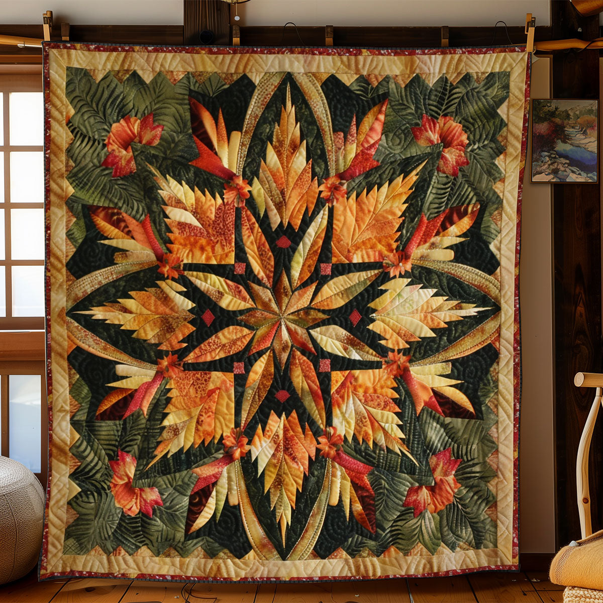 Sharp Floral Pattern WO2008042CL Quilt