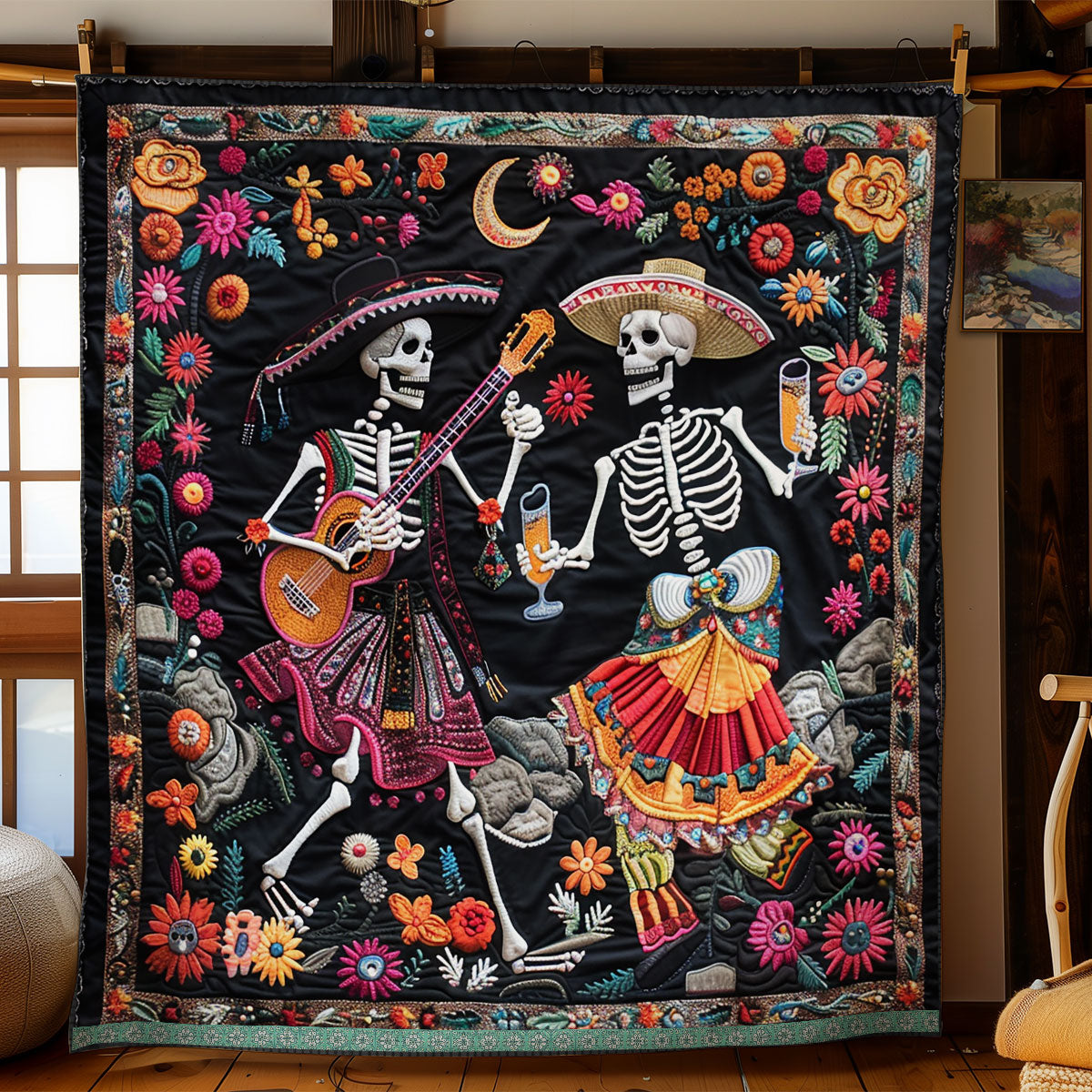 Skeleton Party XR0409007CL Quilt