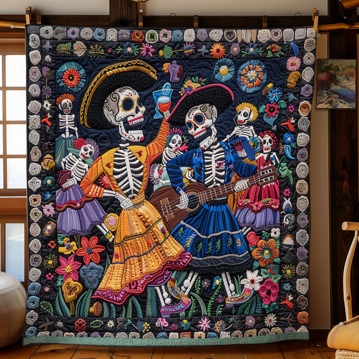 Skull Party XR0409008CL Quilt