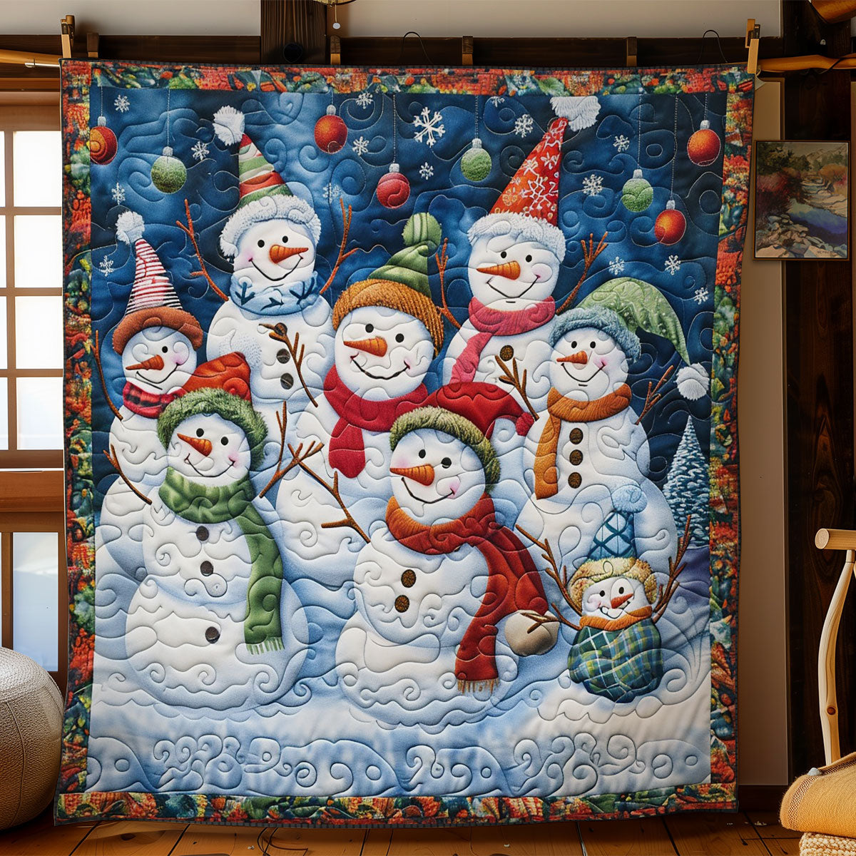 Snowman And Christmas WO2808023CL Quilt