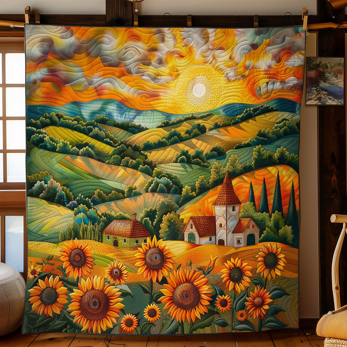 Sunflowers And Sunset WO2807032CL Quilt