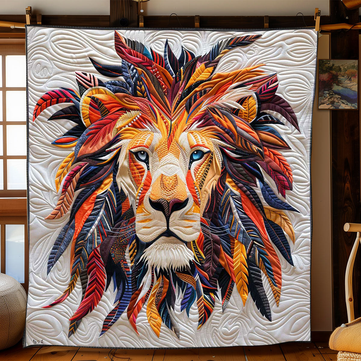 Tribal Lion Symbol WP1008028CL Quilt