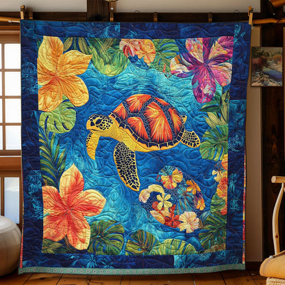 Tropical Floral Turtle XR1409010CL Quilt