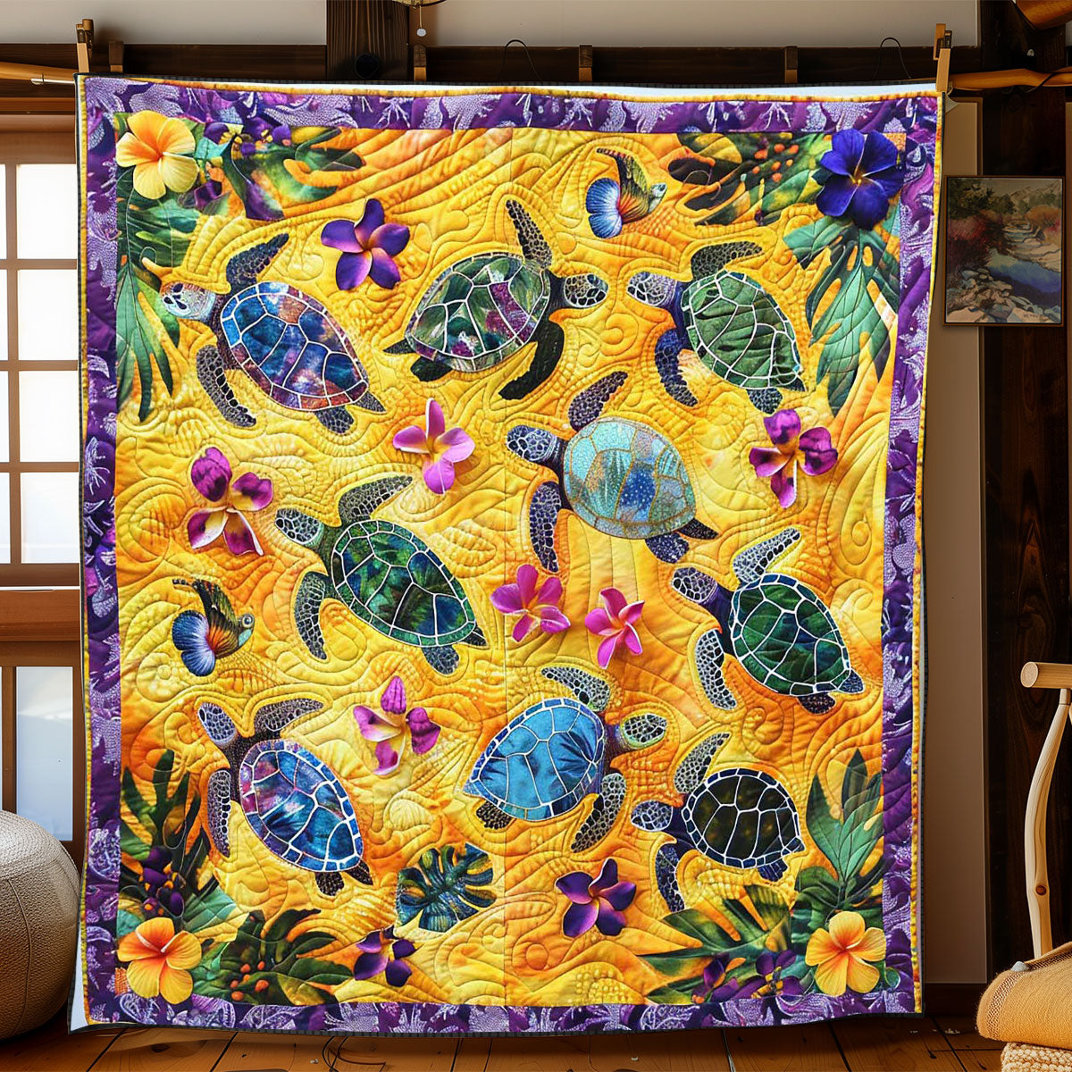 Tropical Forest Turtle WP1008030CL Quilt