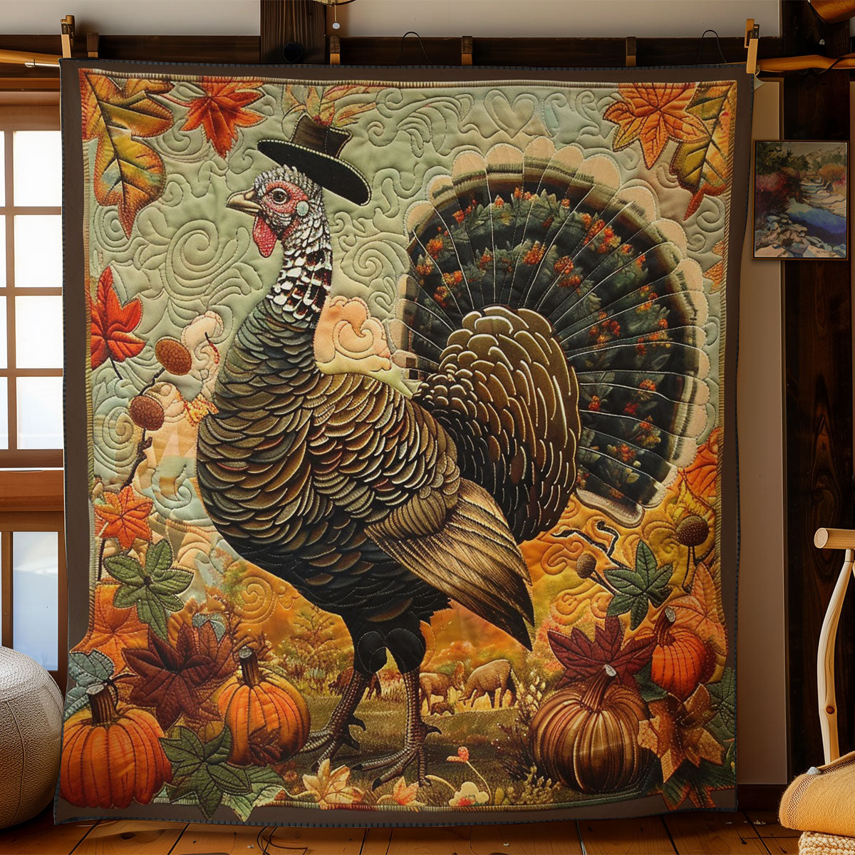 Turkey And Autumn WO3008024CL Quilt