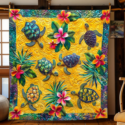 Turtle Pumeria Flower WP1008026CL Quilt