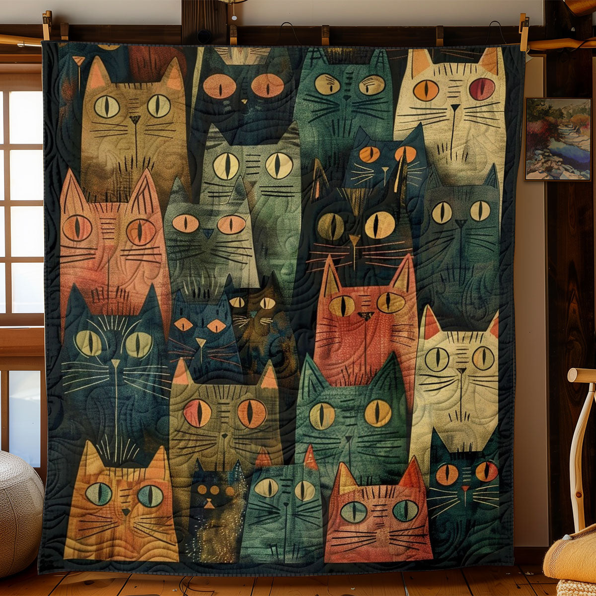 Whimsical Cats WO2608027CL Quilt