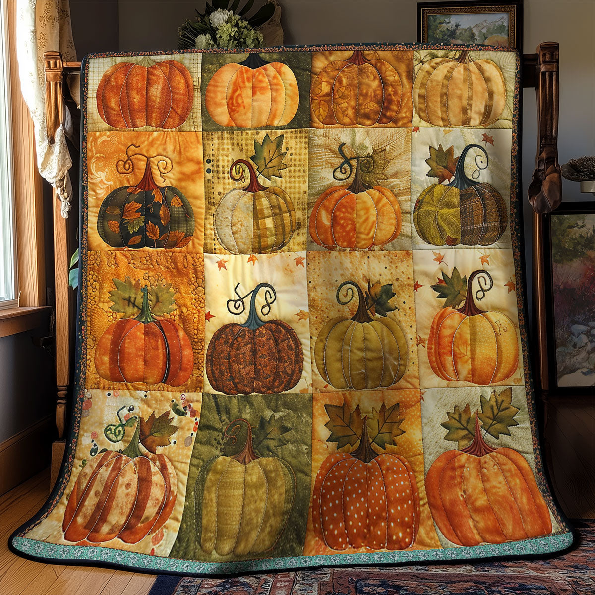 Autumn Pumpkins XR0509005CL Quilt