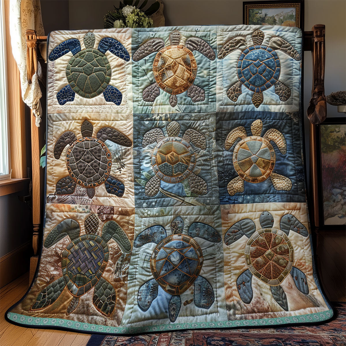 Blue Wave Sea Turtles XR1409007CL Quilt