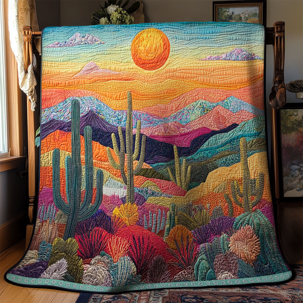 Cactus And Sun XR1009030CL Quilt