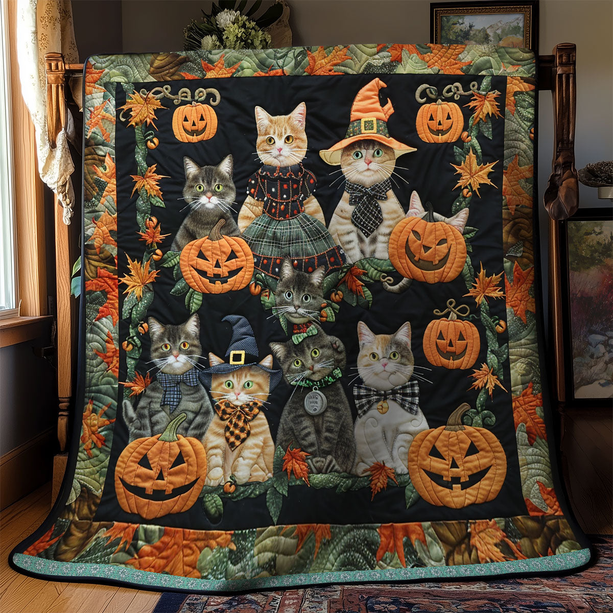 Cat Witch Pumpkin XR0409025CL Quilt