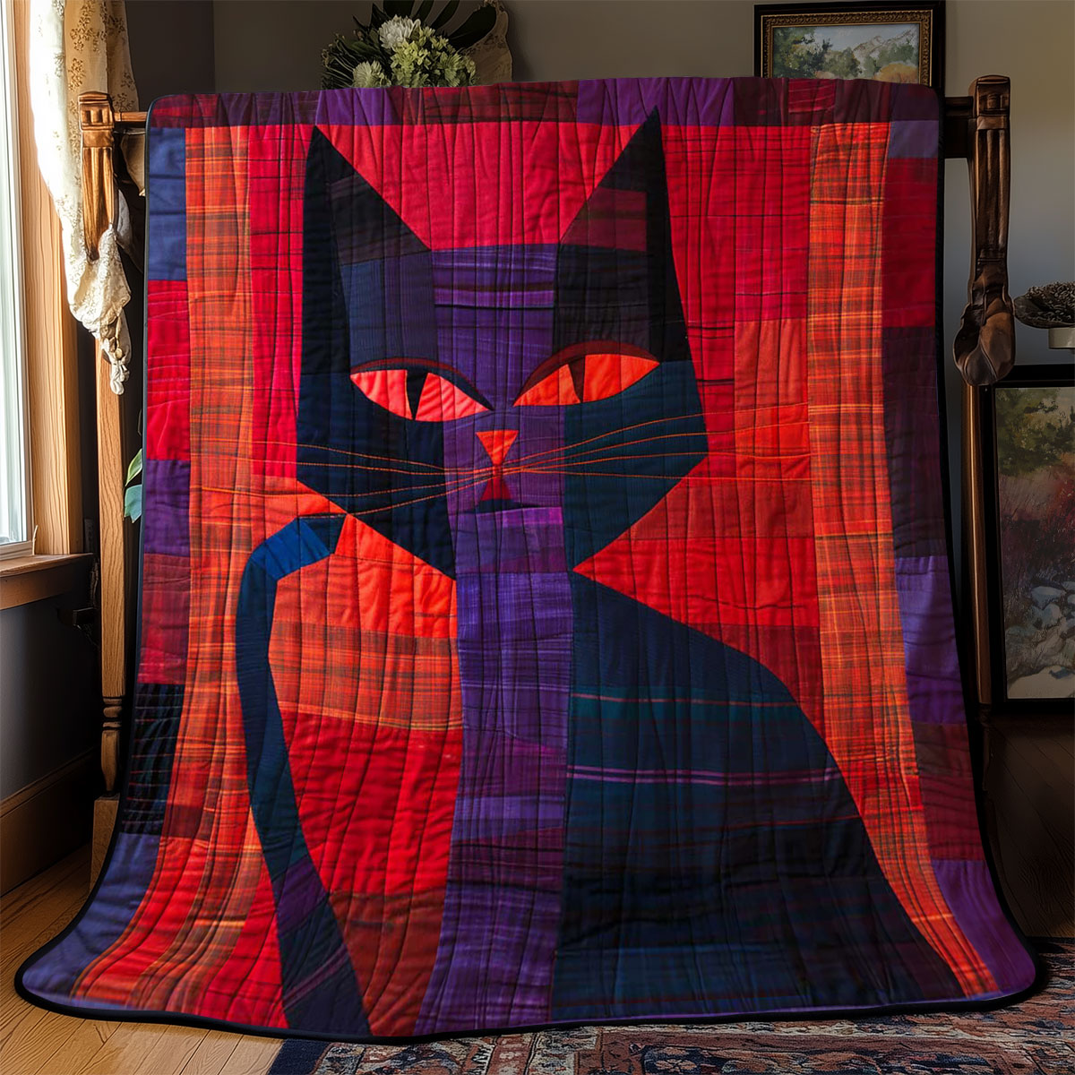 Charm Of Feline Silhouettes WJ1908005CL Quilt