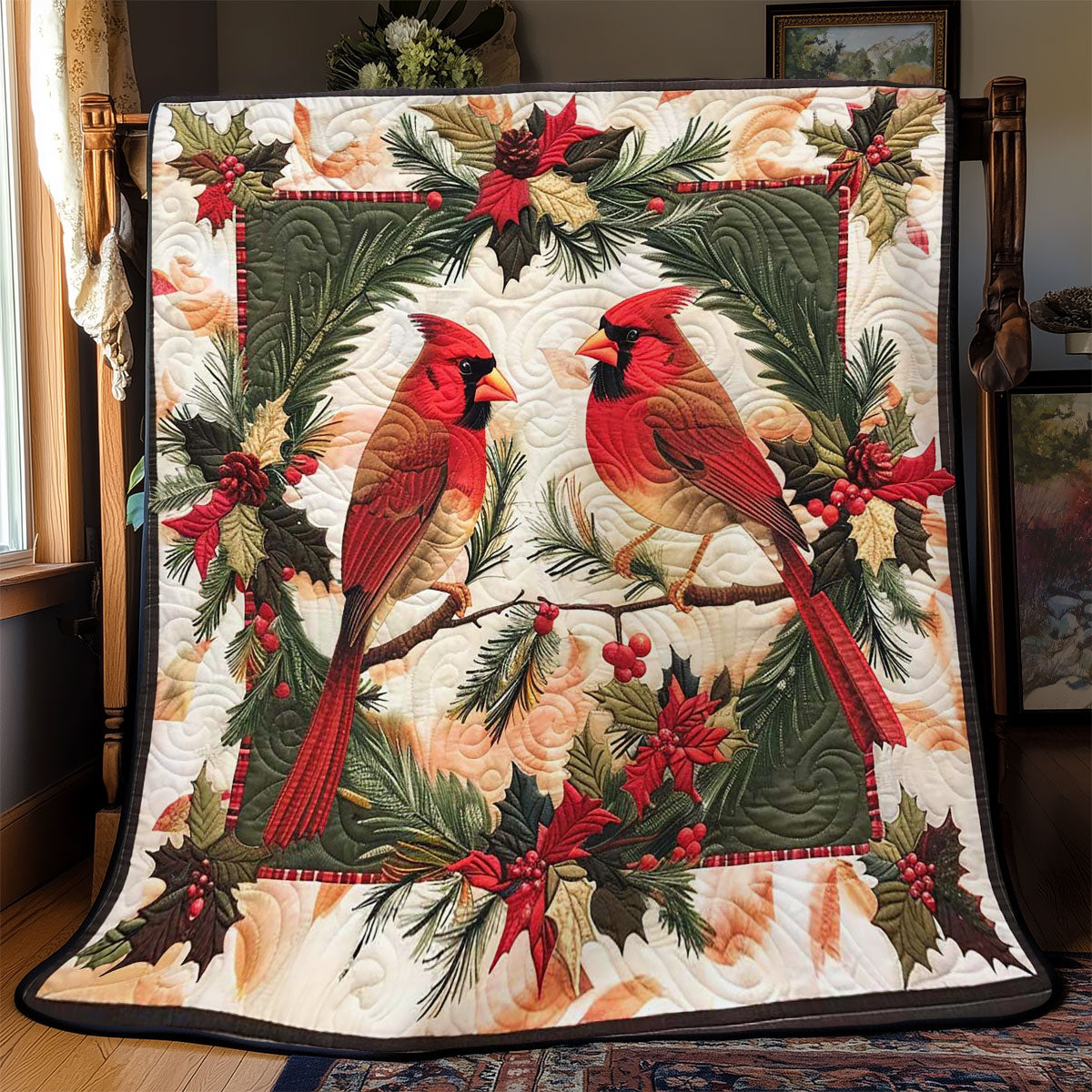 Christmas Cardinal WJ1908008CL Quilt