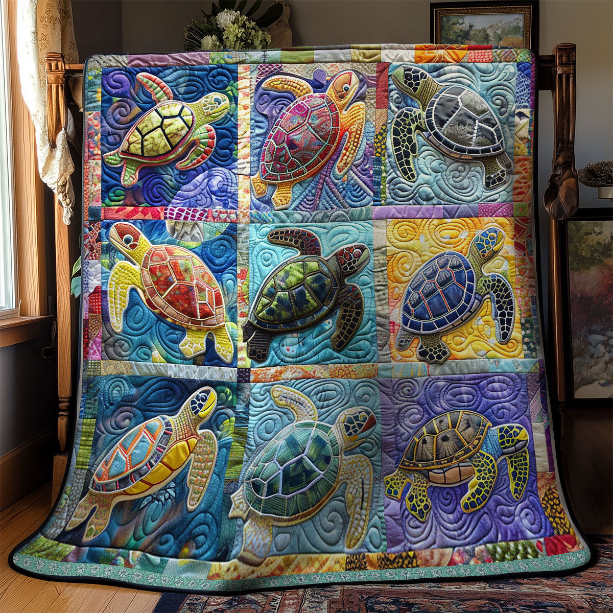 Colorful Turtles XR1409019CL Quilt