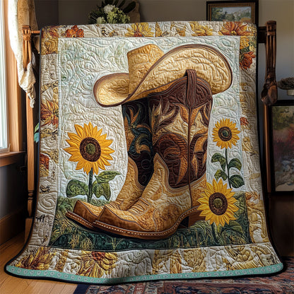 Cowboy Boots And Sunflowers XR1309022CL Quilt