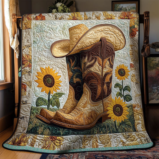 Cowboy Boots And Sunflowers XR1309022CL Quilt