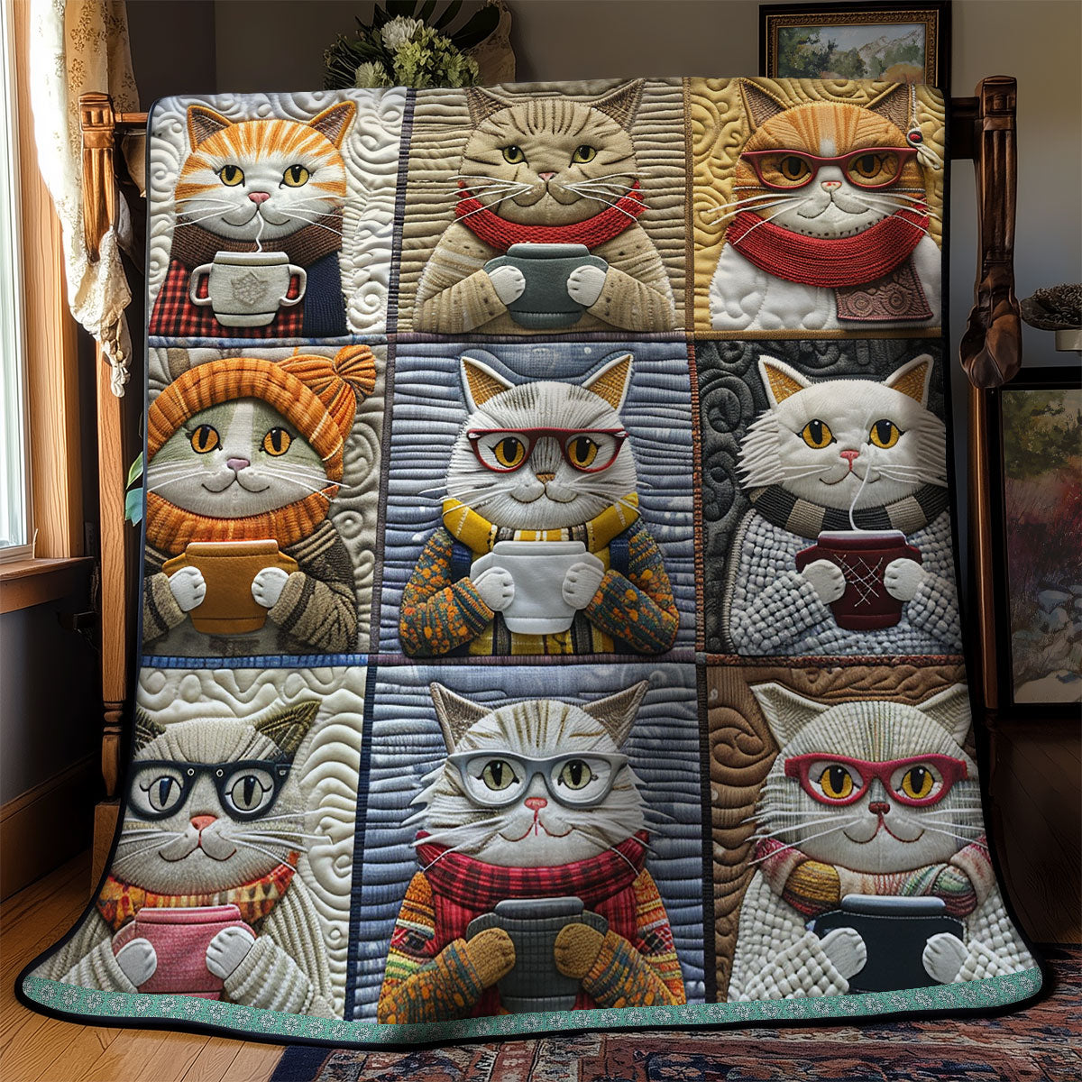 Cute Cat Coffee WG2608001CL Quilt