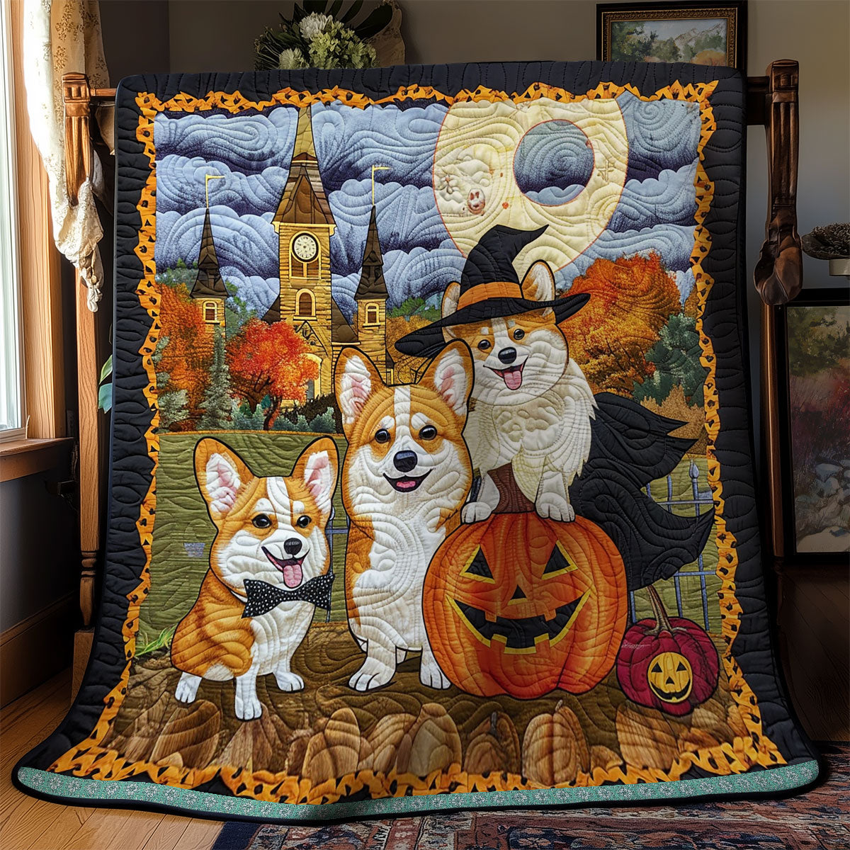 Cute Corgi Witch XR3008021CL Quilt