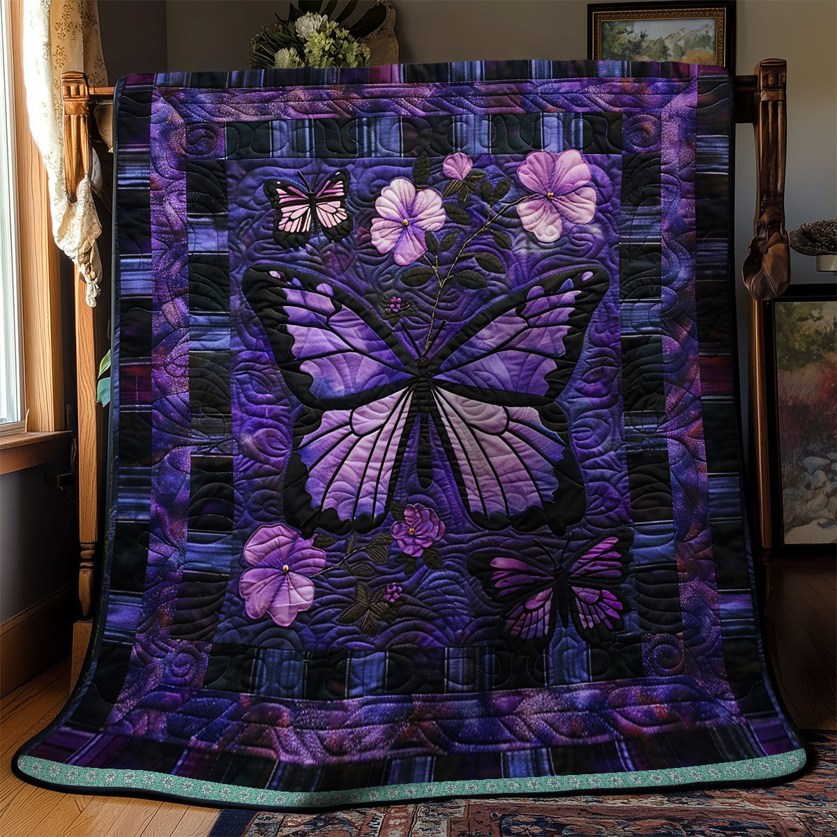 Floral Butterflies XR1009038CL Quilt