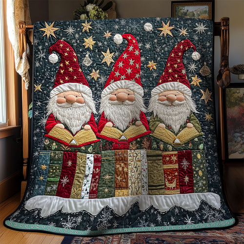 Gnomes Reading Books XR1009024CL Quilt