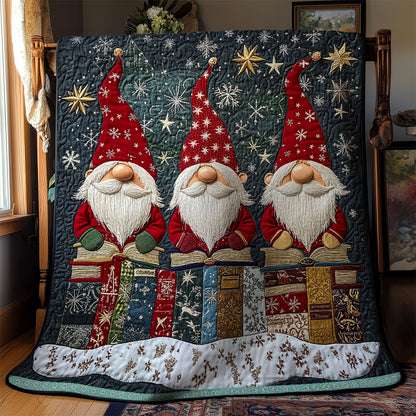 Gnomes Sitting On Books XR1009023CL Quilt