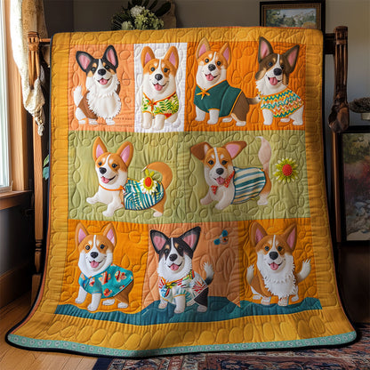 Happy Corgis XR2808024CL Quilt