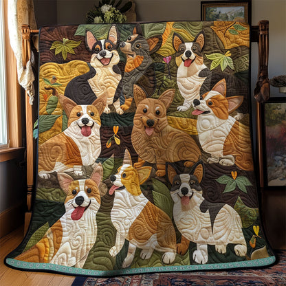 Jungle Corgis XR0509012CL Quilt