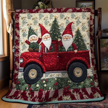 Little Gnomes In Red Truck XR1009018CL Quilt