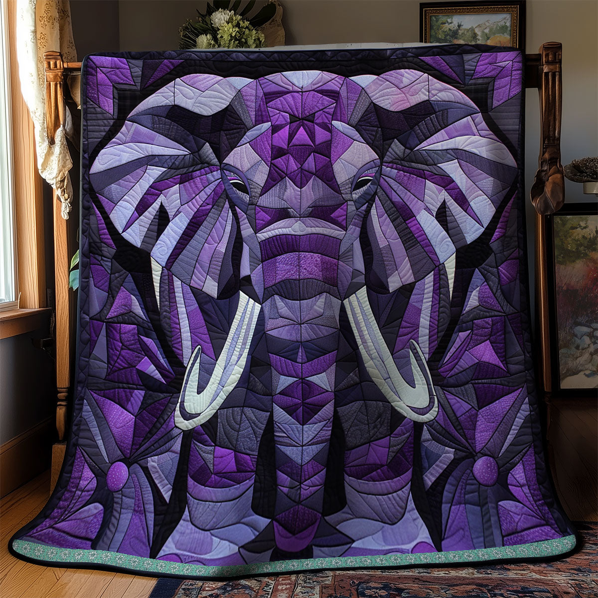 Majesty Purple Elephant XR0509006CL Quilt