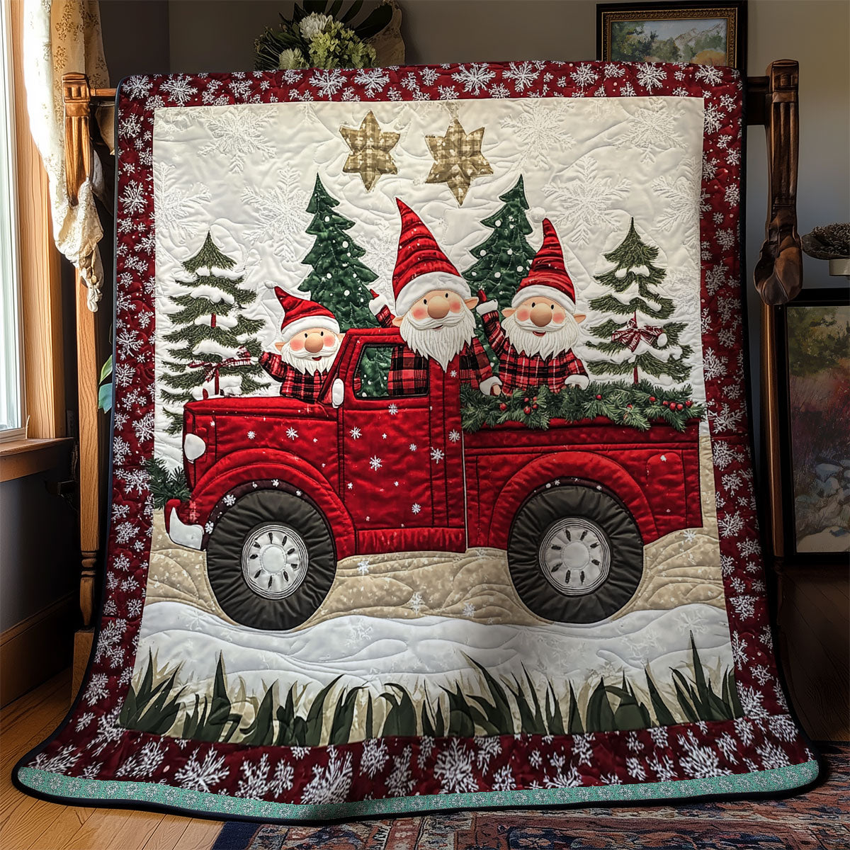 Red Truck In Christmas Night XR1009015CL Quilt