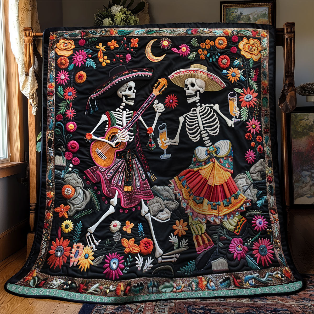 Skeleton Party XR0409007CL Quilt