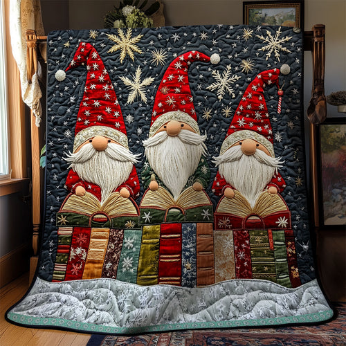 Snowflakes And Gnomes XR1009022CL Quilt