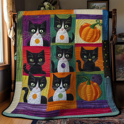 Tuxedo Cat An Pumpkins XR0409031CL Quilt