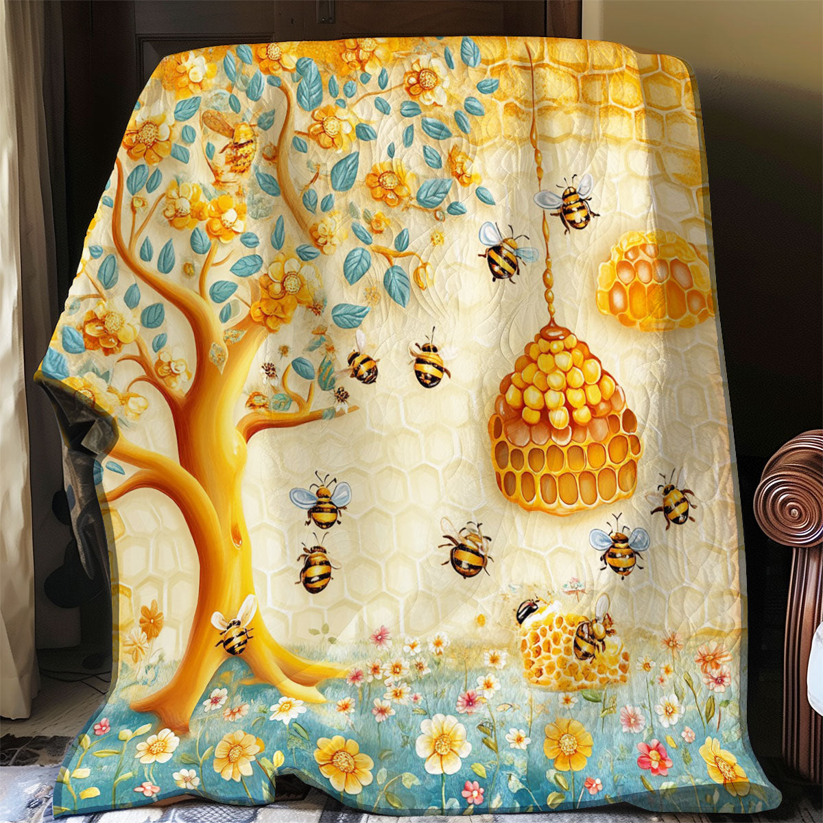 Buzzing Wonders Bees WO0308022CL Quilt