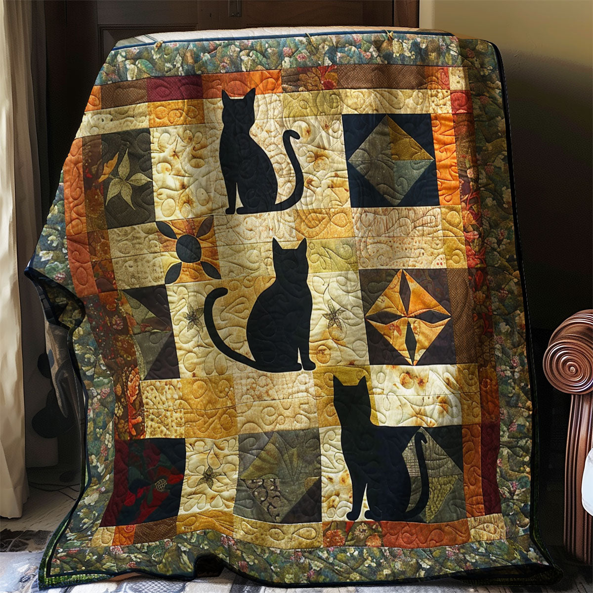 Cat Silhouette XR1106012CL Quilt