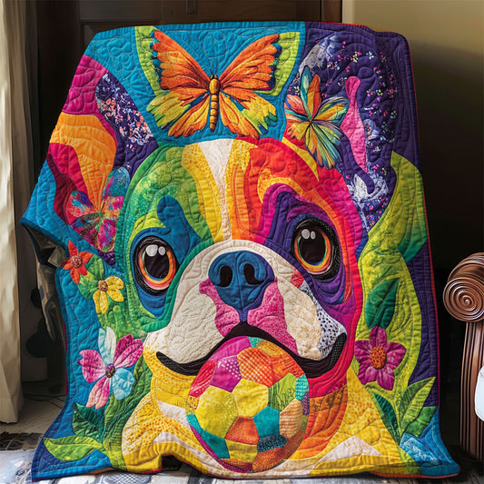 Colorful Bulldog WO0208034CL Quilt