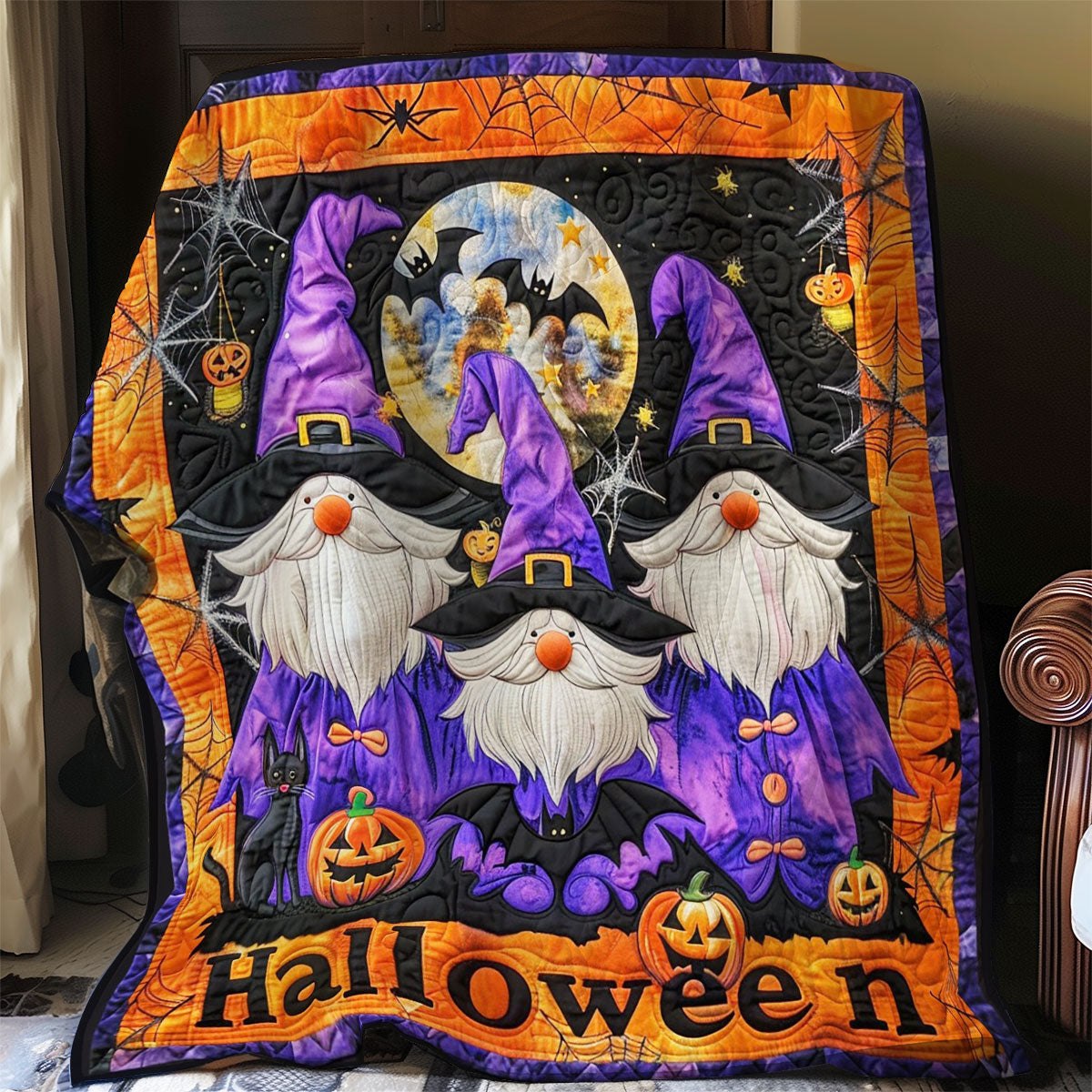 Gnomes Halloween WO0808062CL Quilt